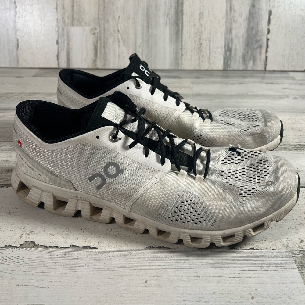 On Cloud X Men’s Athletic Running Shoes White/Black US Size 14 EU 49